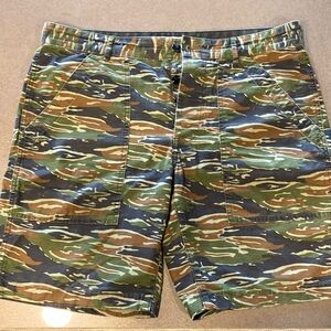 Wallace & Barnes button fly camo shorts.